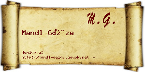 Mandl Géza névjegykártya