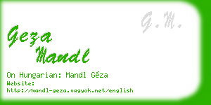geza mandl business card